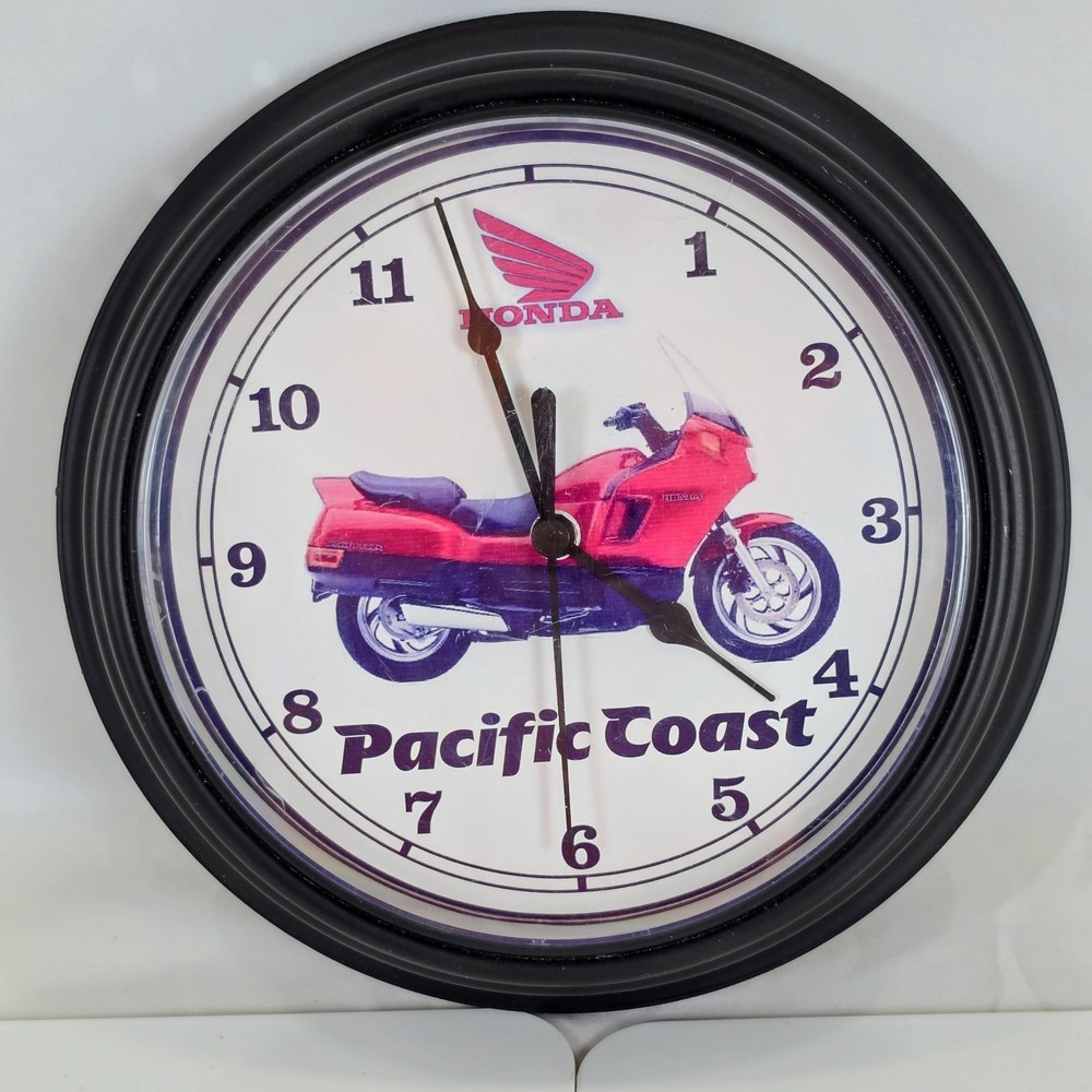 Vintage Honda Pacific Coast PC800 Motorcycle Wall Clock - Takane Quartz AS-IS